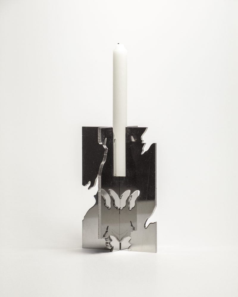 Подсвечник Macula 01 из нержавеющей стали с геометрическим силуэтом, PRIMITIVE BURO, 2024