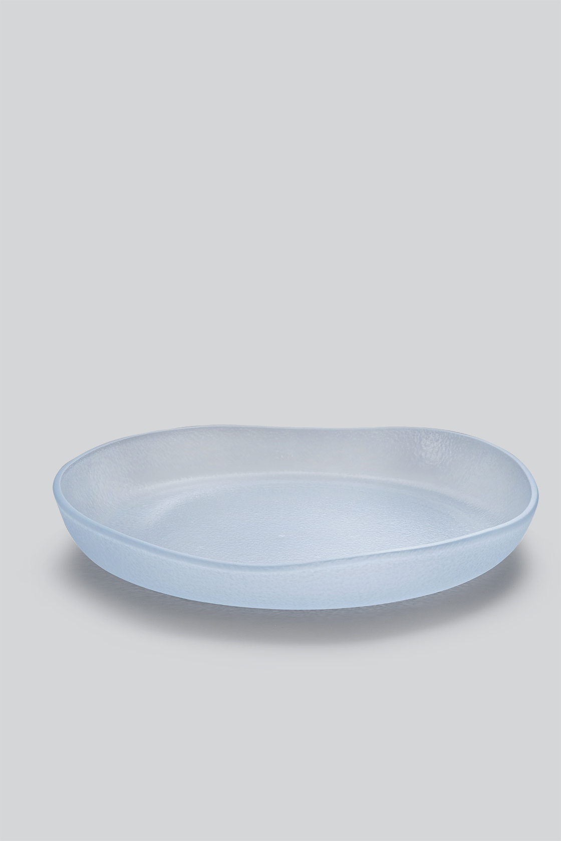 Круглое прозрачное блюдо-плато Solid Water из стекла, минималистичный скандинавский стиль