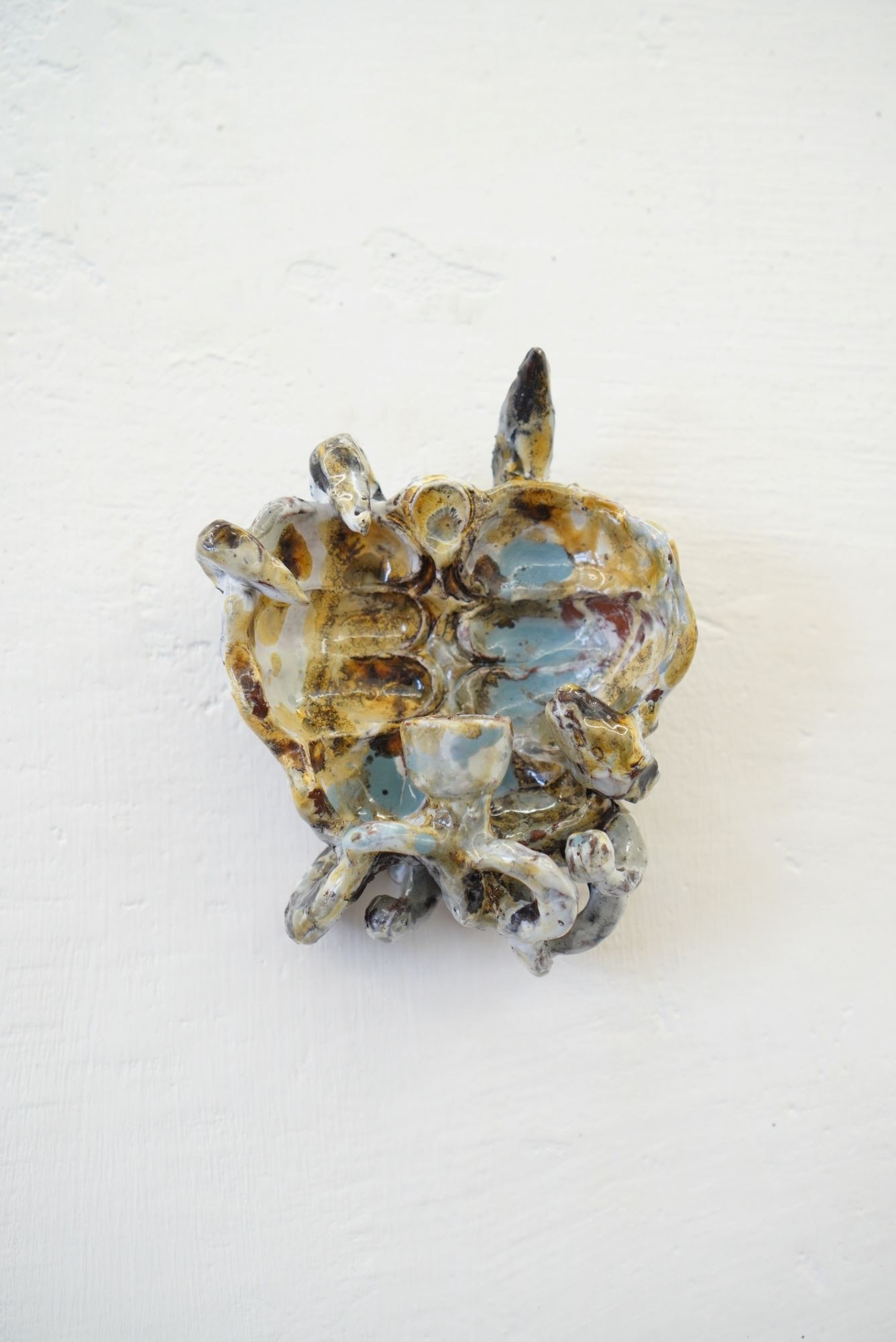 Подсвечник №12 Виктора Дюжева, глина и глазурь, уникальная керамическая скульптура, Россия, 2024