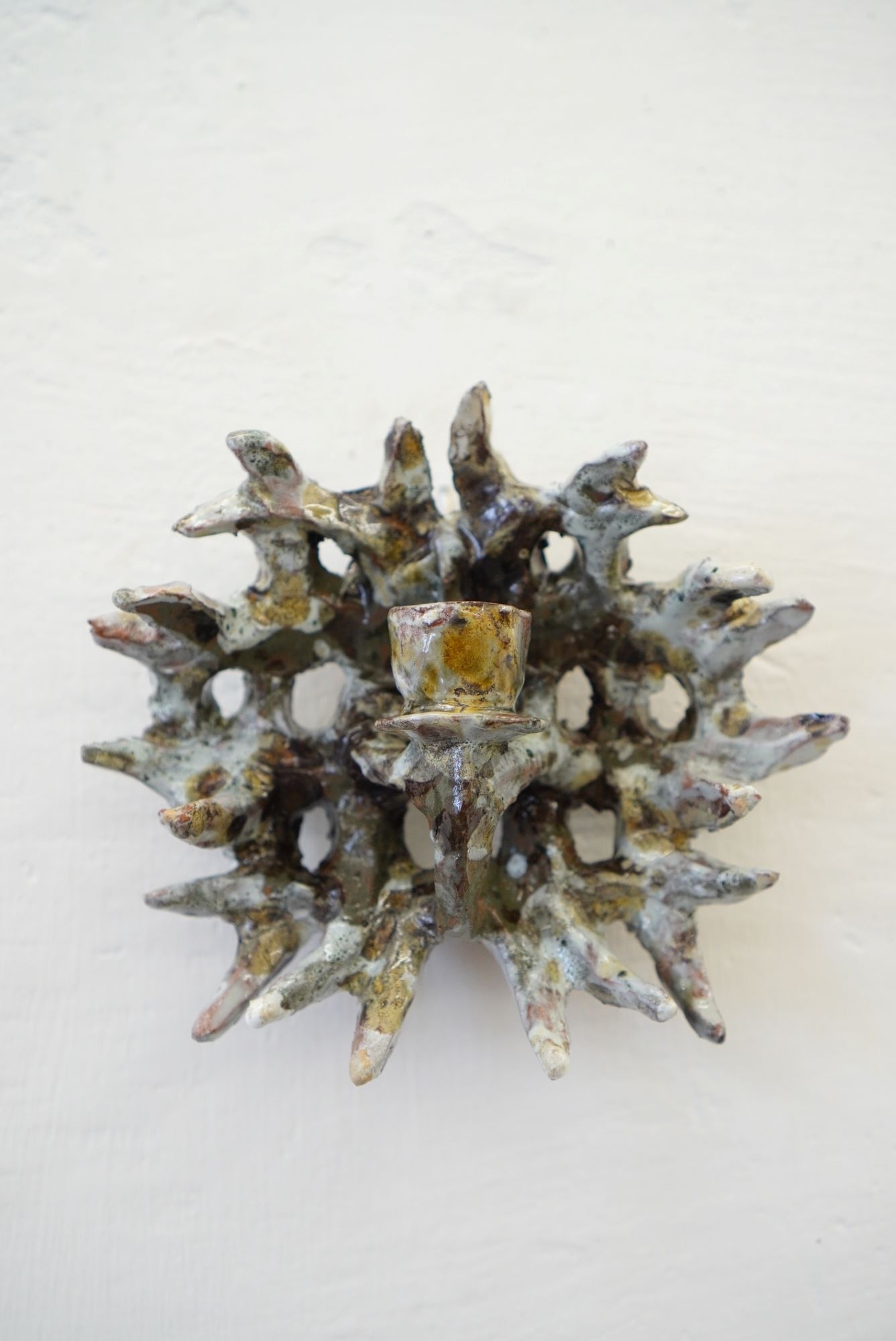 Подсвечник №8 Виктора Дюжева, глина и глазурь, уникальное арт-произведение, Россия 2024