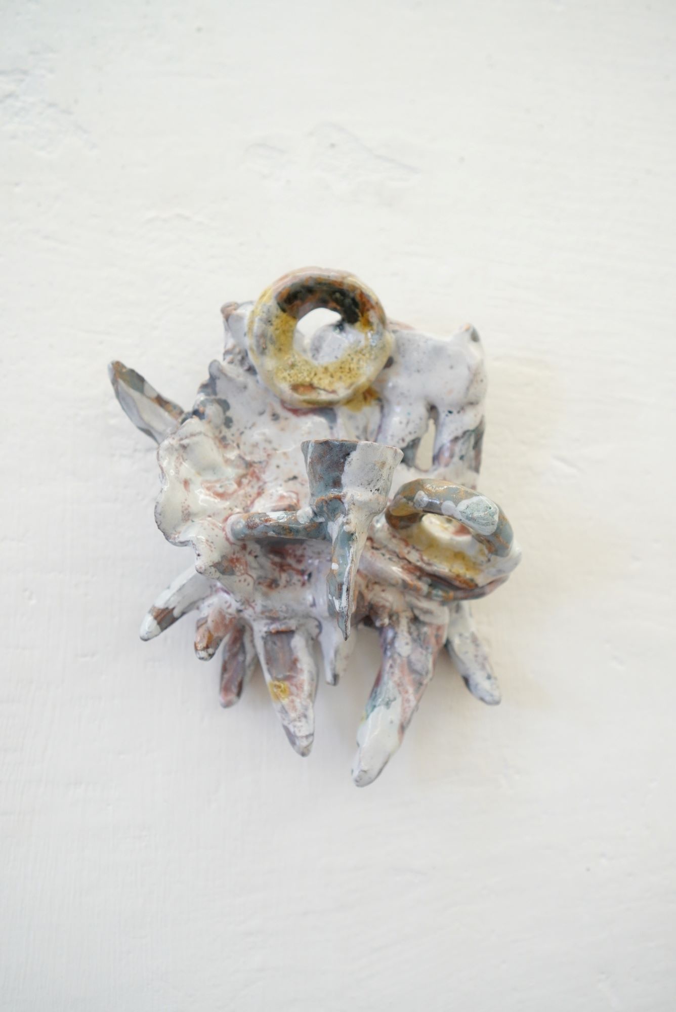 Подсвечник №5 ручной работы из глины с глазурью, автор Виктор Дюжев, арт-декор 2024