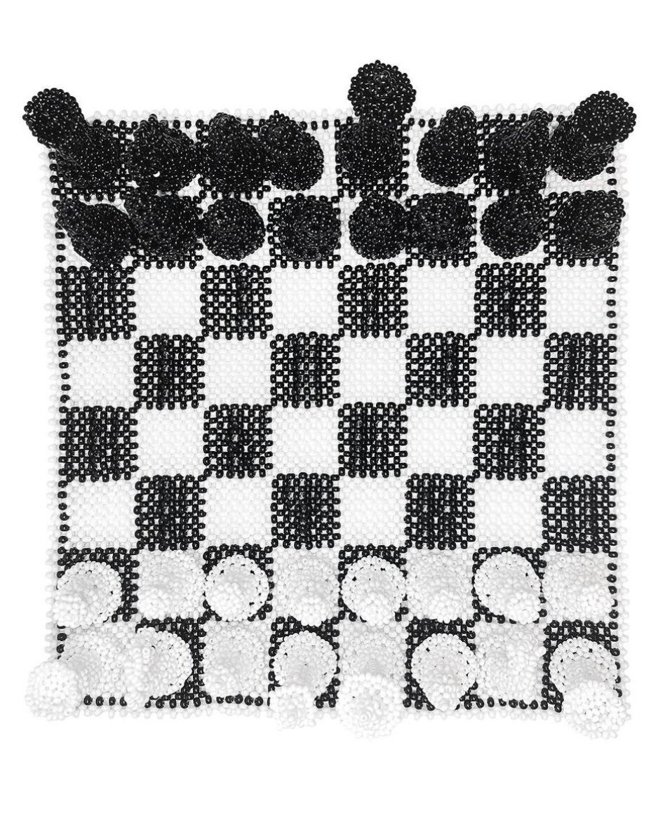 Авторские шахматы из бисера, арт-объект, современный дизайн, Mikita Kunitsky, 2023, ручная работа