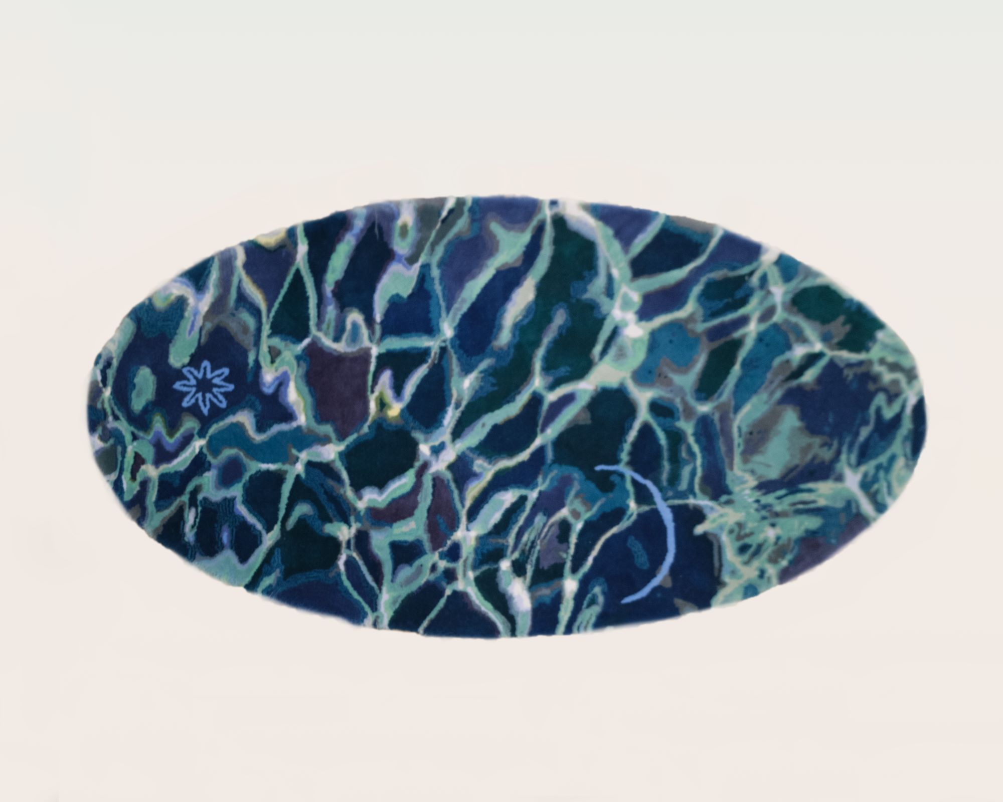 Овальный арт-ковер в морской палитре AQUA ALIEN