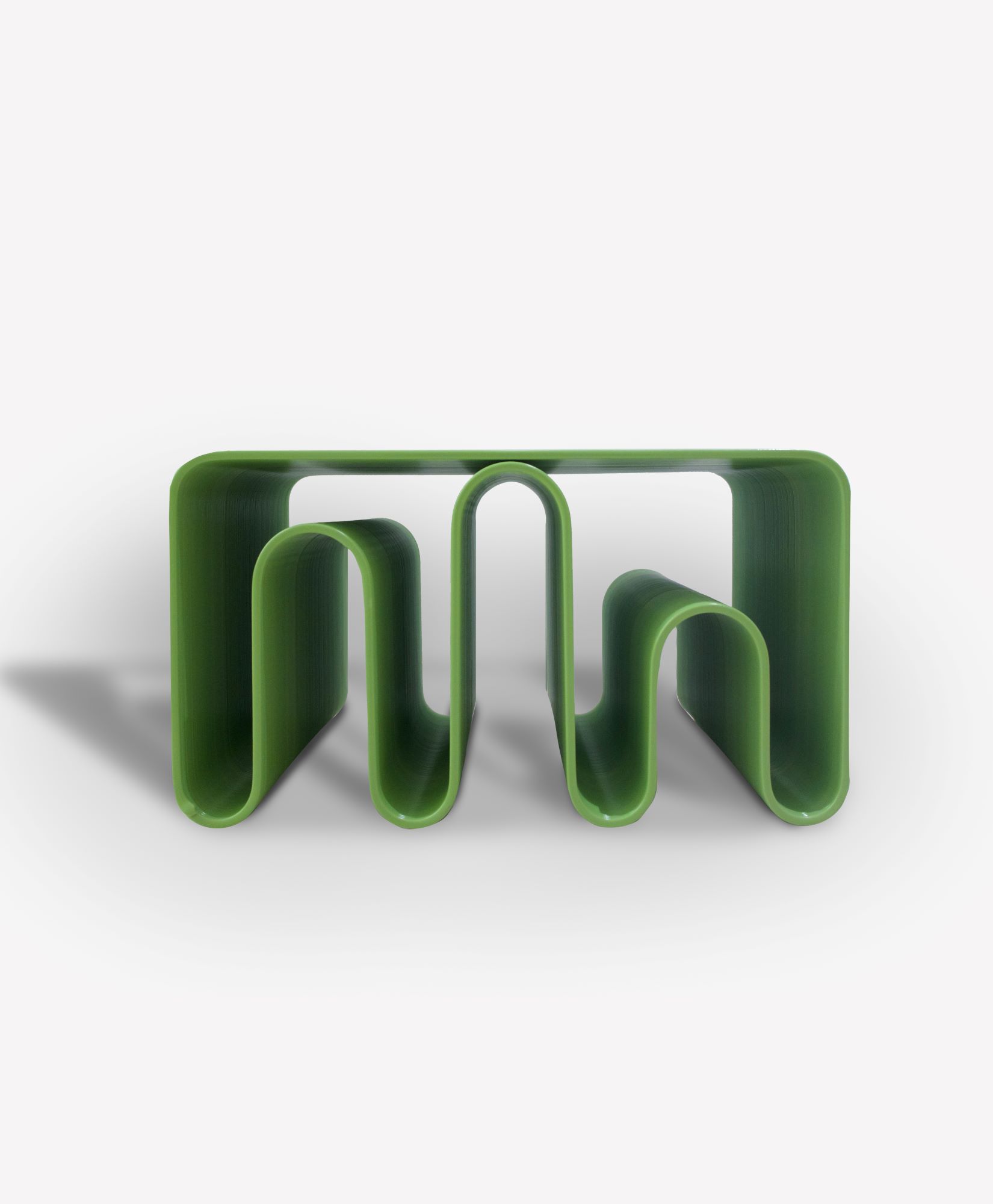 Геометричная зелёная тумба из переработанного материала EBURET MEGA