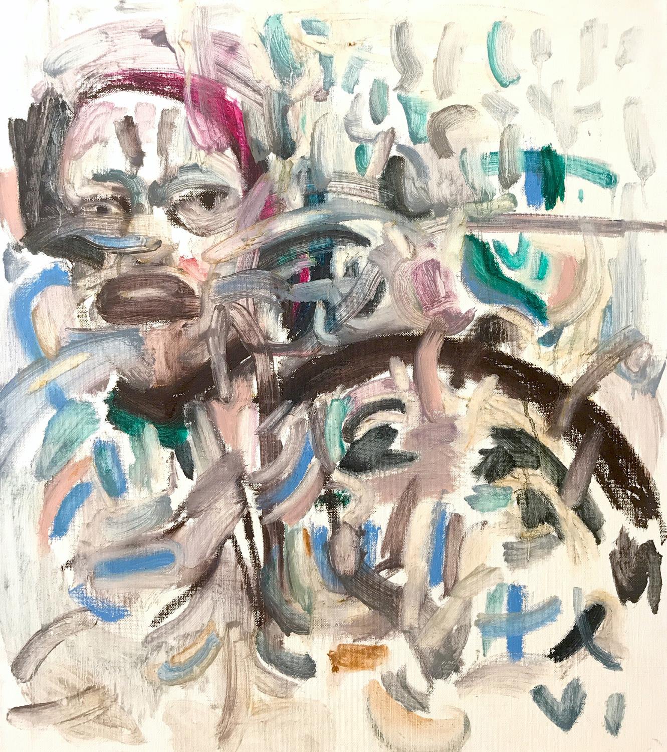 Картина «Here I Am» — экспрессивный портрет в стиле абстракции, Мани Вертиго, 2015
