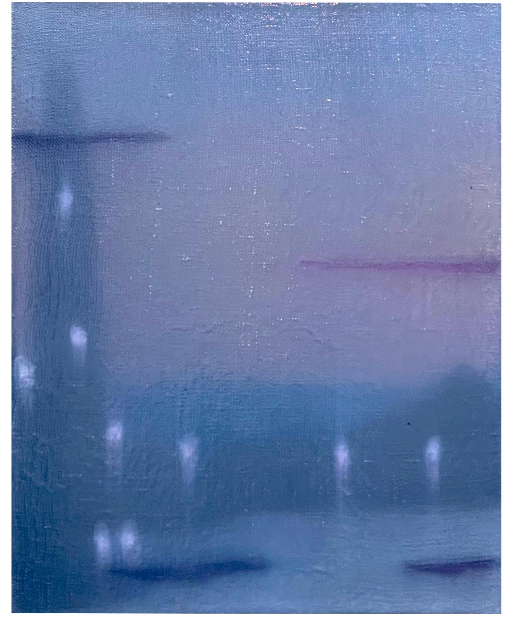 Картина в синих и лиловых тонах, Борис Чайка, 30×25 см