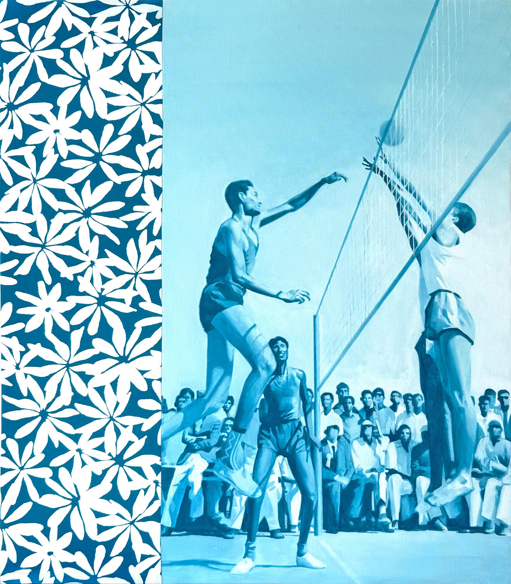 Авторская картина Дарьи Фетисовой «Chamomile Field 1», акрил, спортивная сцена, 2025