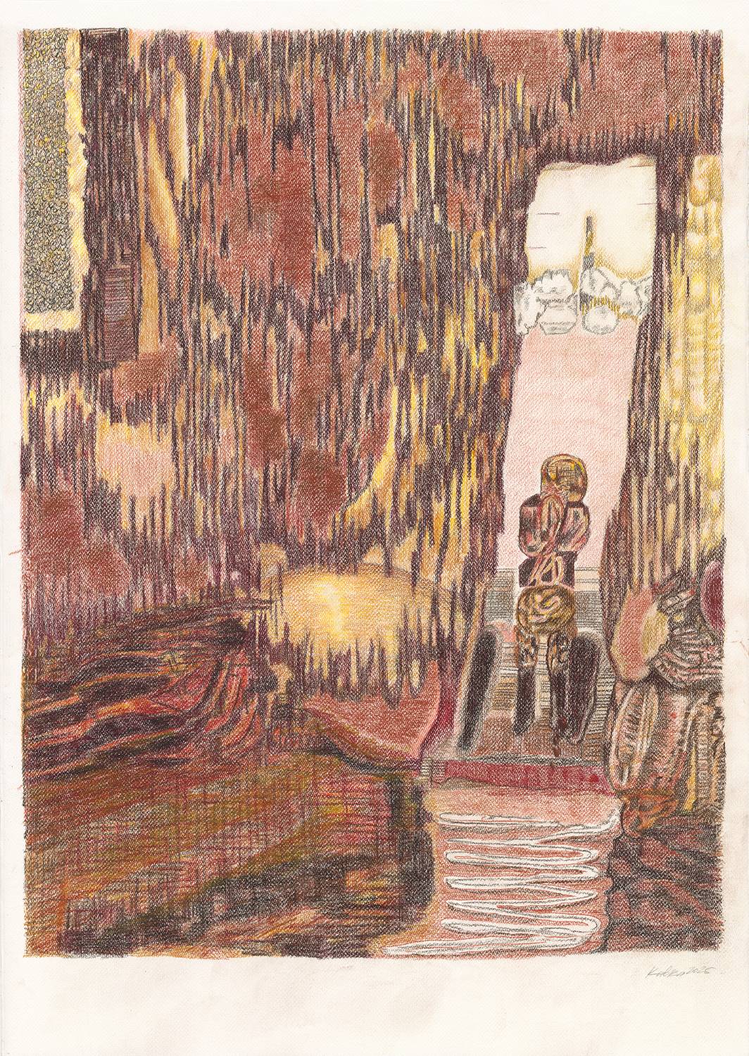 Графика Дмитрия Кавки «Событие #8» — цветные карандаши, 100×70 см