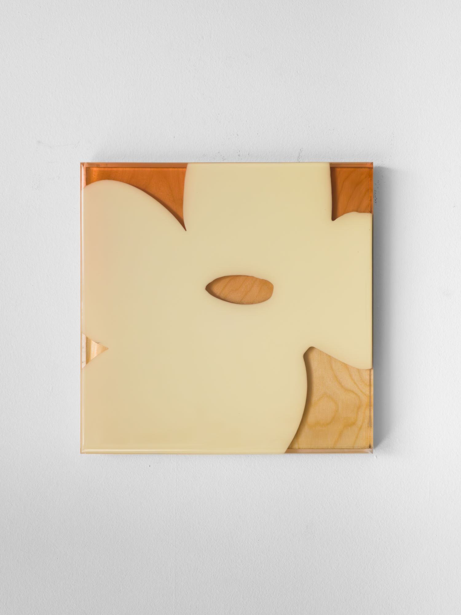 Peach Petal — персиковый лепесток на светлом фоне из дерева и смолы