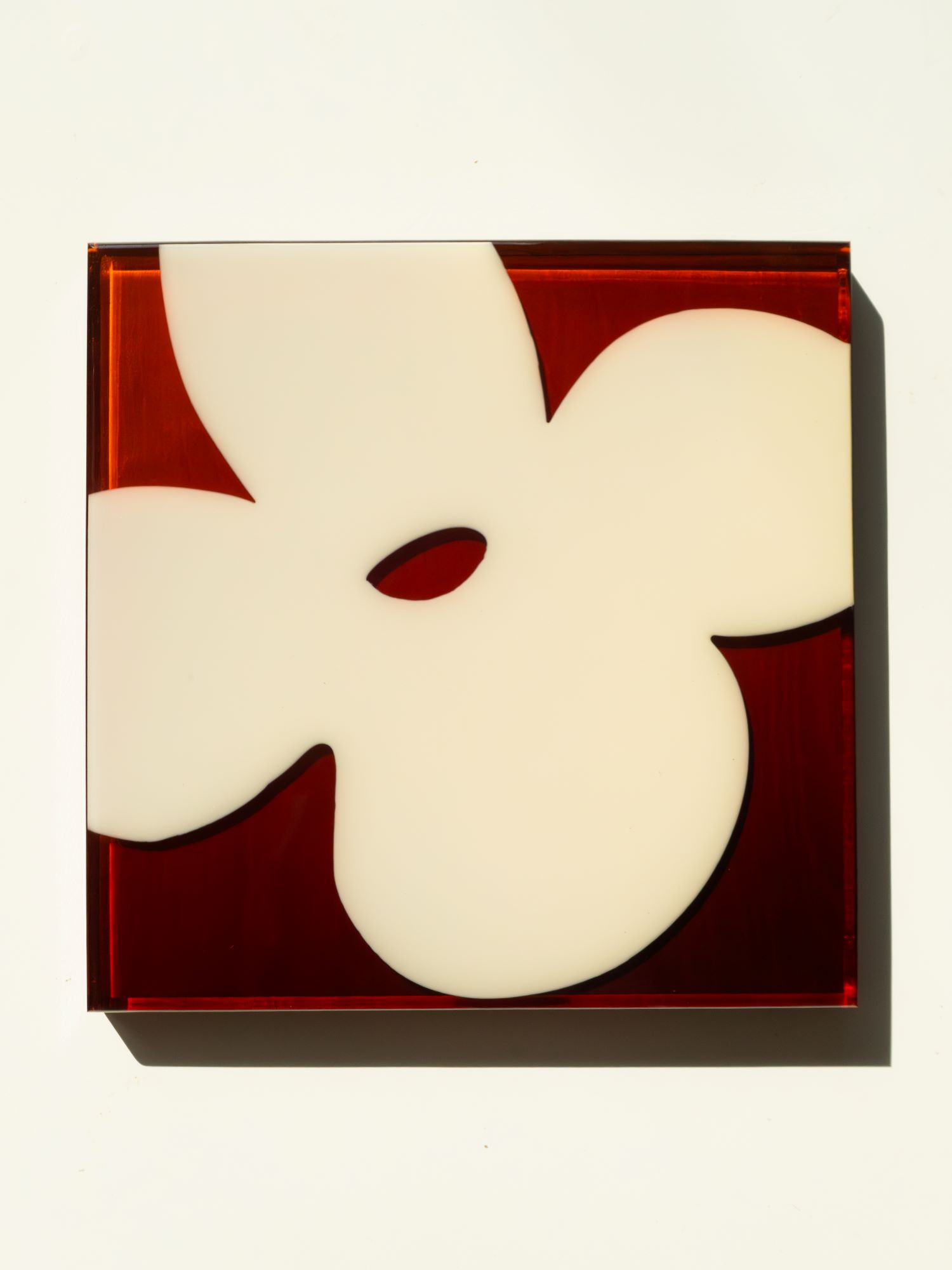 Скульптура Ivory Petal с бежево-белым лепестком в красной рамке