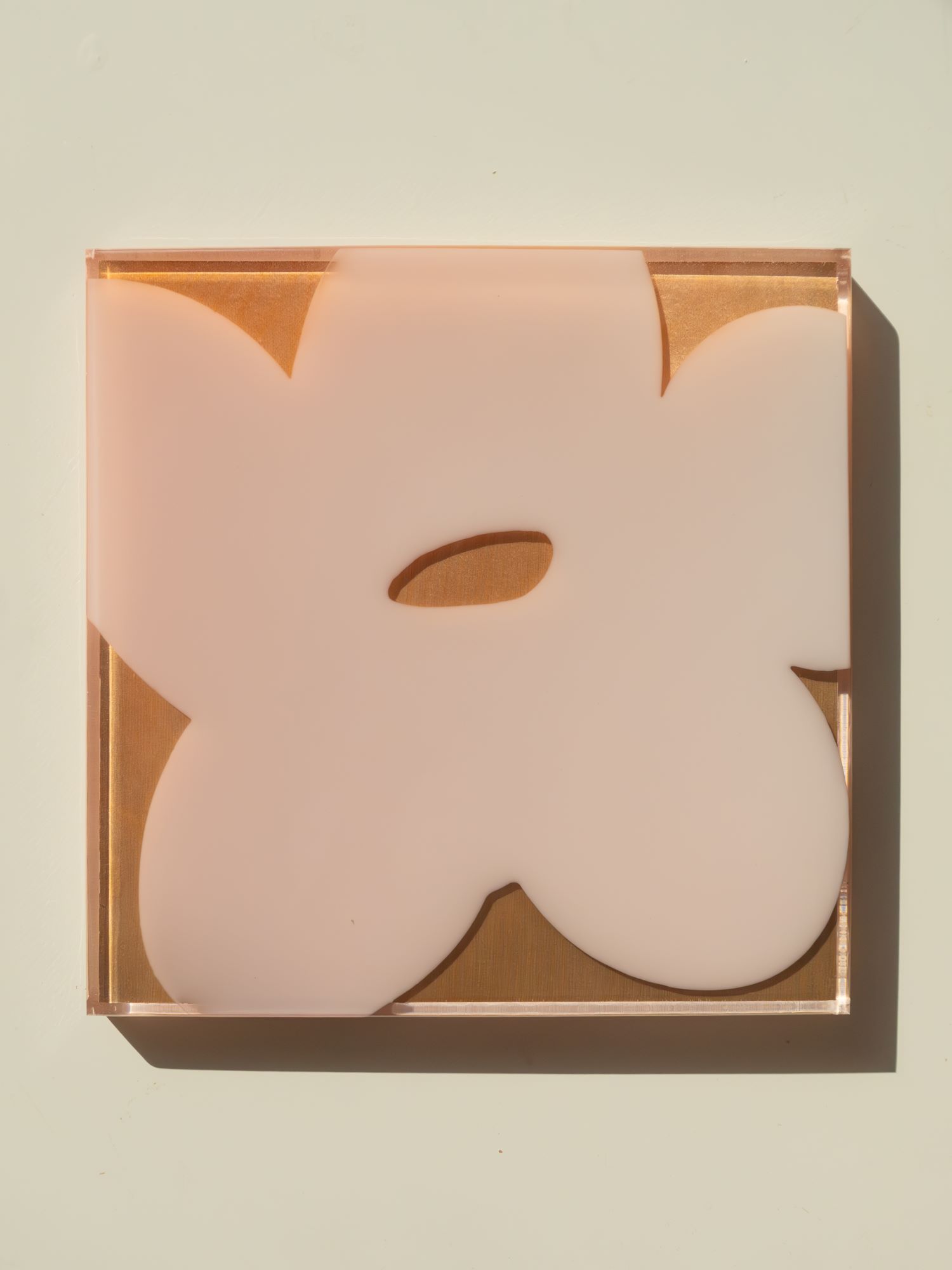 Blush Petal — розовый лепесток в квадратной арт-работе из смолы