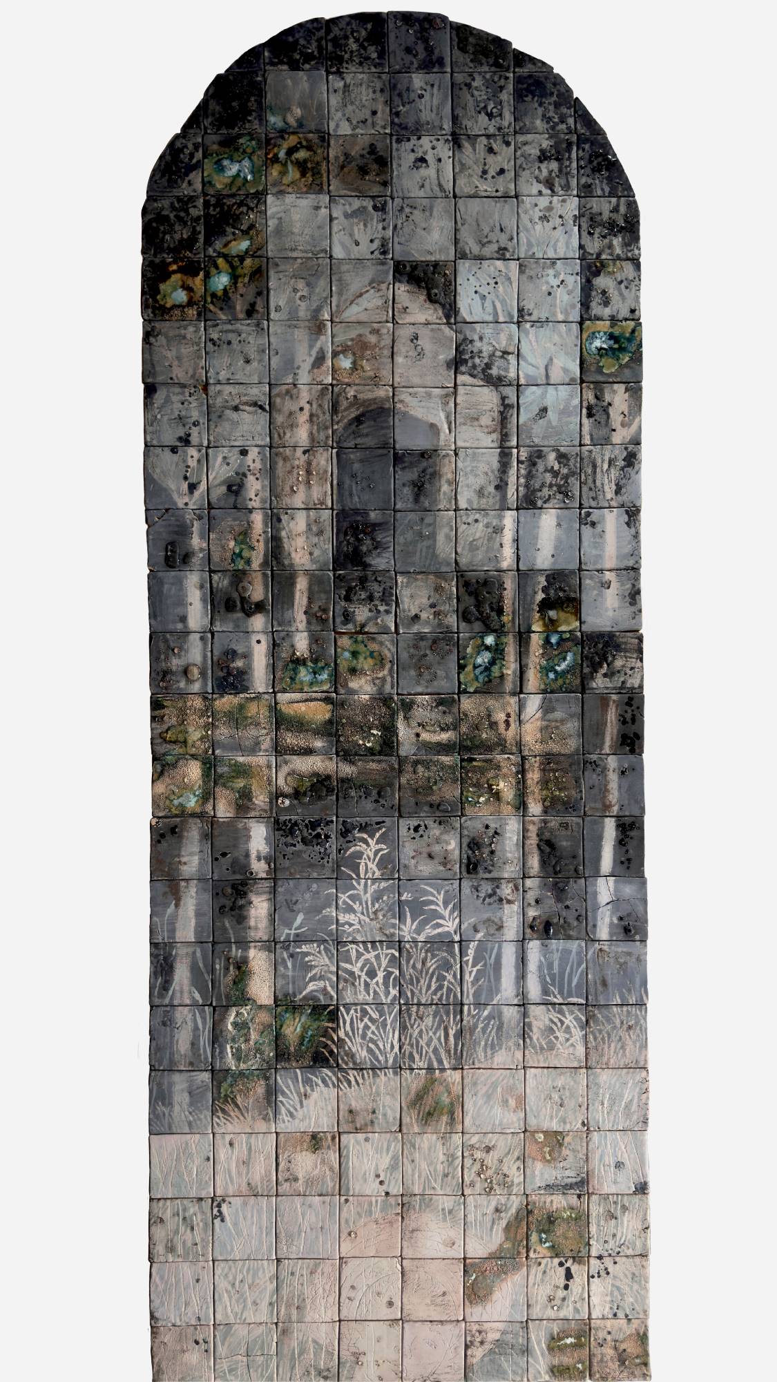 Панно «Теплоходы диптих» из керамики, глазури и стекла, авторская работа Лены Марру