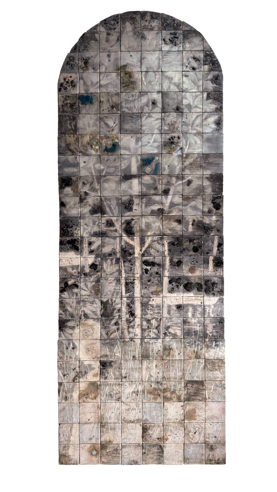 Крупное панно «Теплоходы диптих 2» из керамики и стекла на деревянной основе