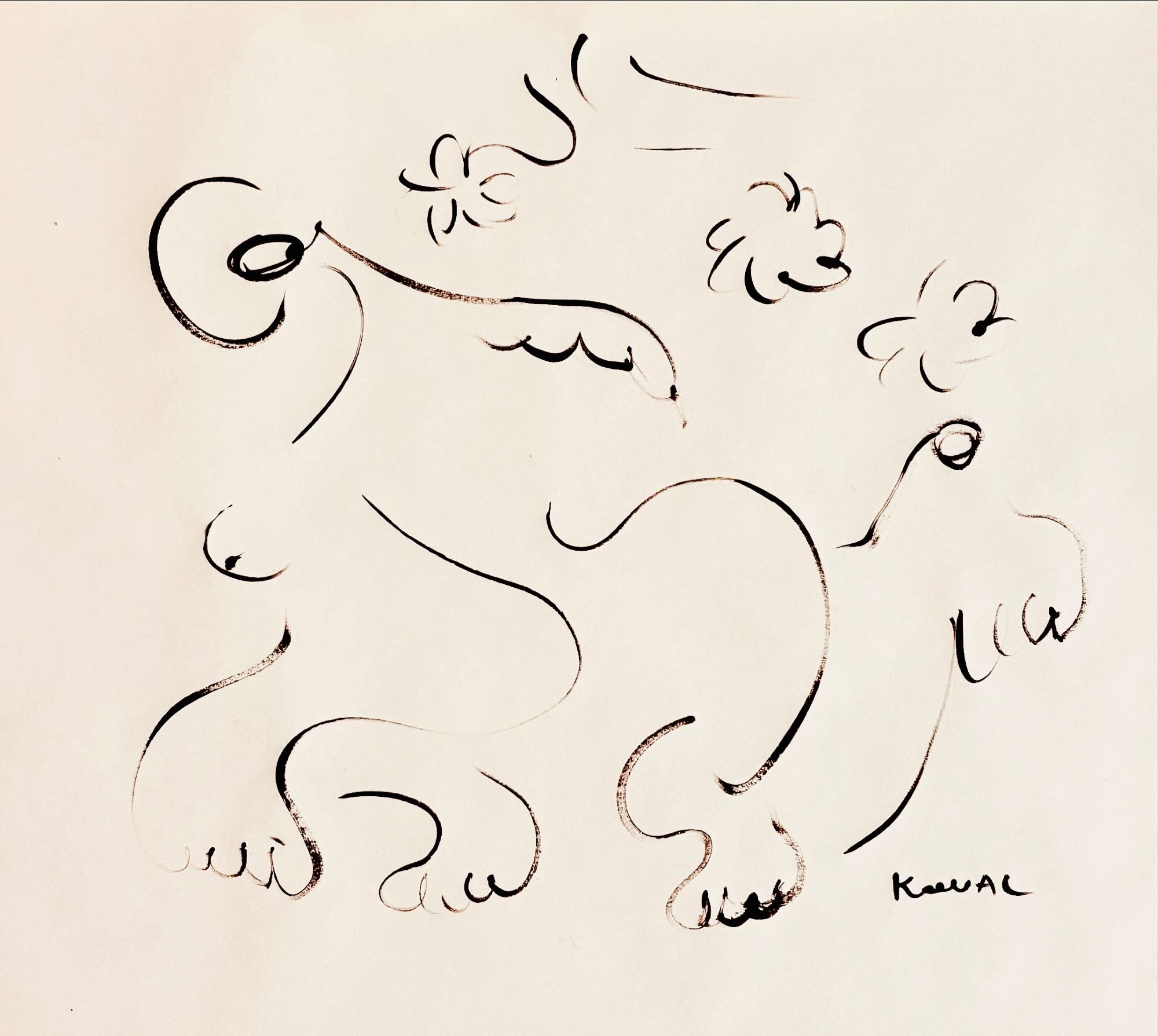 The Garden Guest Полина Коваль — черно-белая графика с абстрактными линиями, 50×42 см