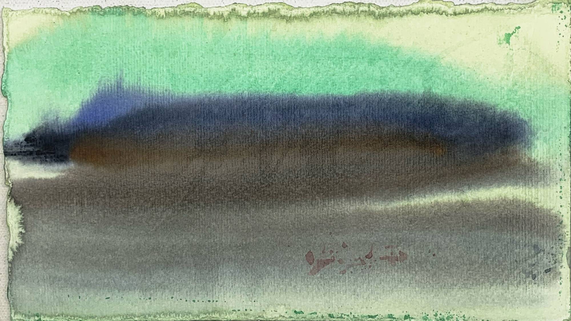 Акварель Саша Афонская «Состояния моря 2», современная графика, 14×25 см