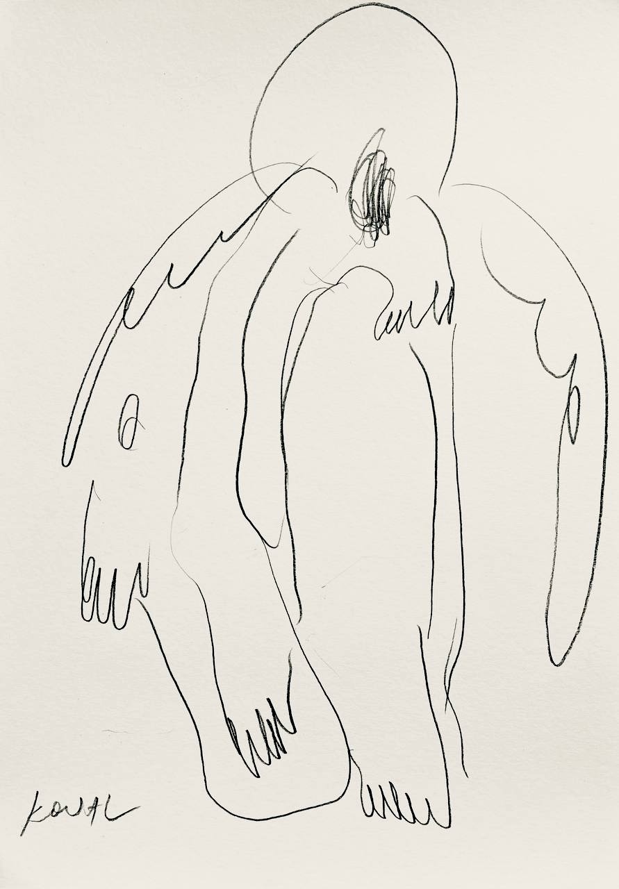 Графика Полины Коваль «People with no faces 2», карандашный рисунок на бумаге