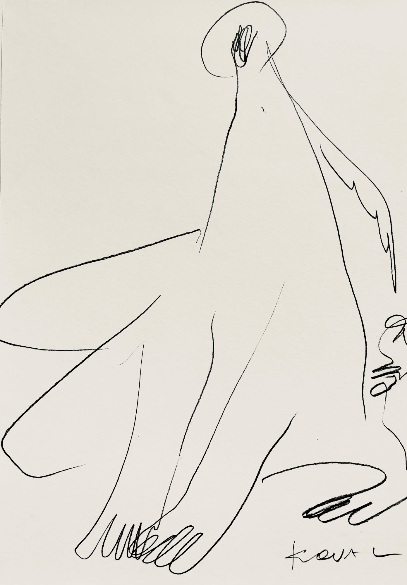 Графика Полины Коваль «People with no faces 4», авторский рисунок карандашом