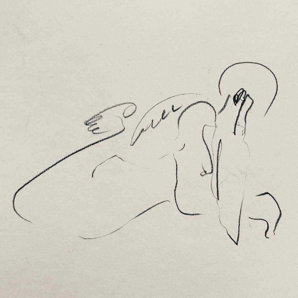 Графика Полины Коваль «Untitled», рисунок карандашом на бумаге 28×26 см