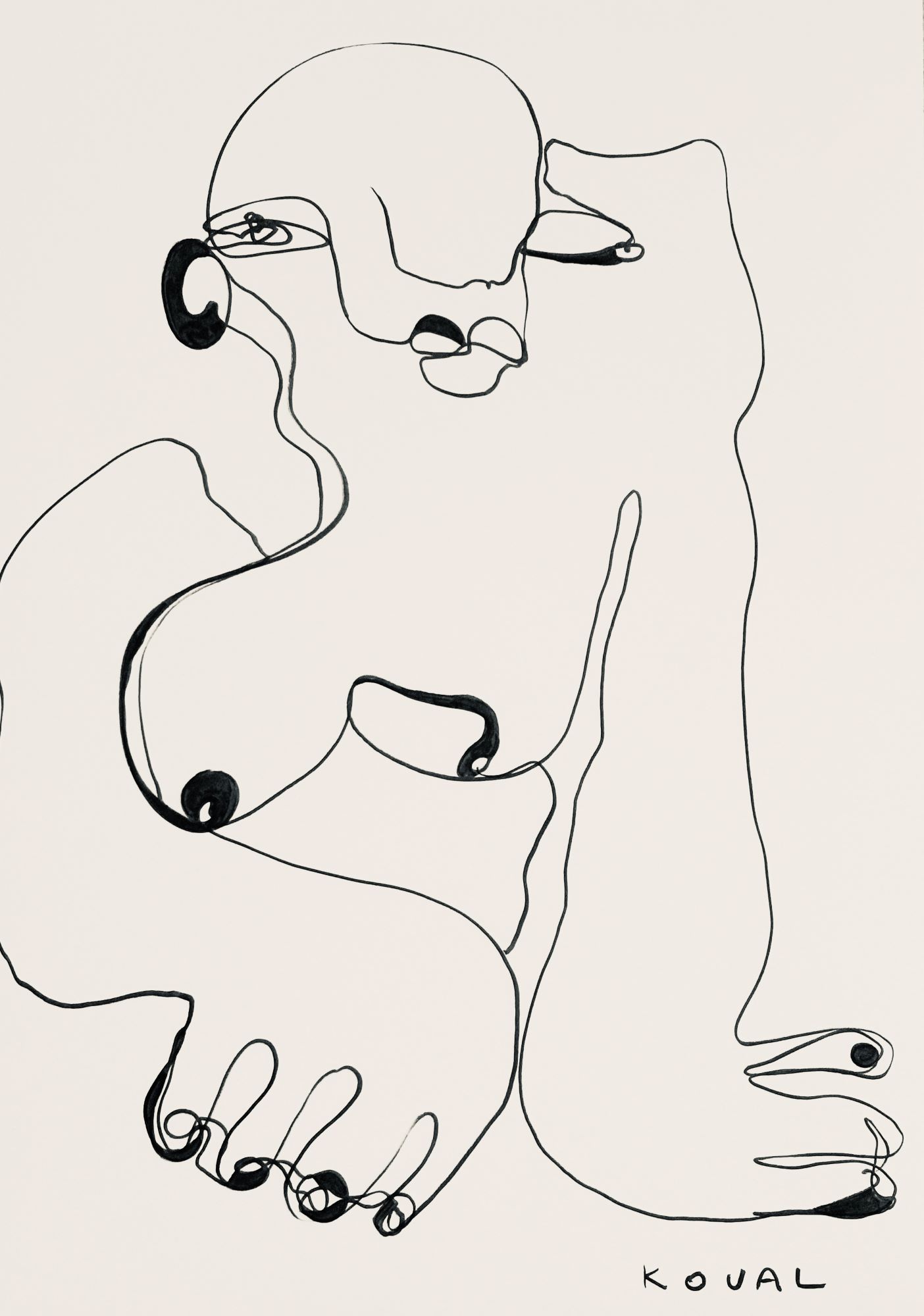 Серия Women 5, графика Полины Коваль, современное искусство