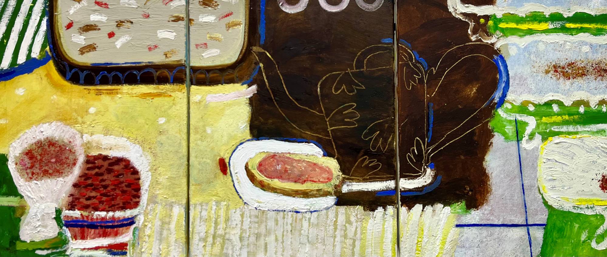 Картина «Appetizer» Георгия Хомича, акрил, триптих 90×40 см