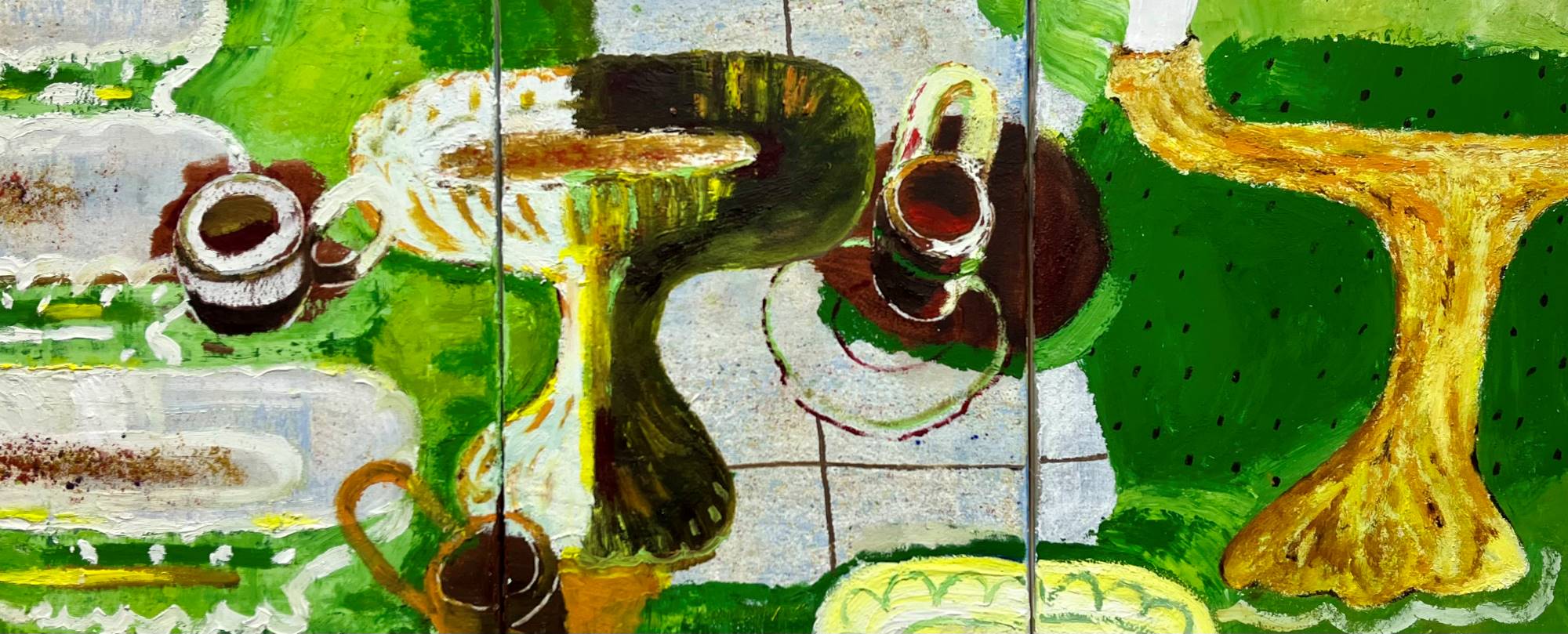 Авторская акриловая картина Георгия Хомича «Dessert», триптих 90×40 см